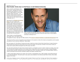 Dave Coulier, 'Uncle Joey' on Full House, to Visit Oakland University