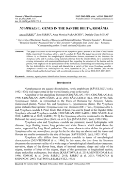 Nymphaea L. Genus in the Danube Delta, România