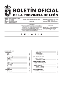 Boletín Oficial De La Provincia De León