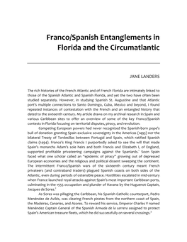 Franco/Spanish Entanglements in Florida and the Circumatlantic