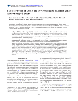 The Contribution of GPR98 and DFNB31 Genes to a Spanish Usher Syndrome Type 2 Cohort