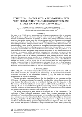 Structural Factors for a Third-Generation Port: Between Hinterland Regeneration and Smart Town in Gioia Tauro, Italy