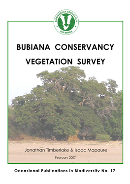 Bubiana Conservancy Vegetation Survey