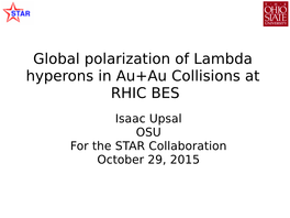 Global Polarization of Lambda Hyperons in Au+Au Collisions at RHIC BES