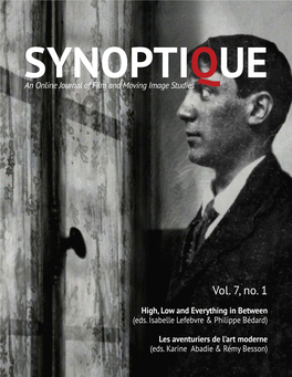 SYNOPTIQUE an Online Journal of Film and Moving Image Studies