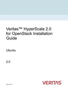 Veritas™ Hyperscale 2.0 for Openstack Installation Guide: Ubuntu