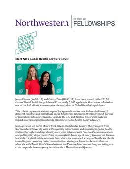 Meet NU's Global Health Corps Fellows!