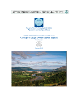 Carlingford Oyster Appeals Technical Advisor Report
