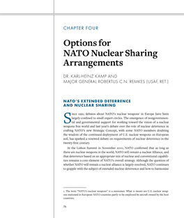 Options for NATO Nuclear Sharing Arrangements