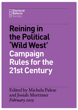 Reining in the Political Wild West Campaign Rules for the 21St Century