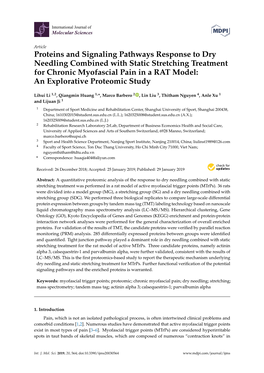 Proteins and Signaling Pathways Response to Dry Needling