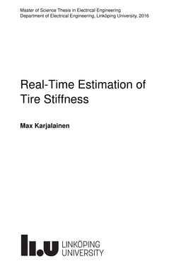 Real-Time Estimation of Tire Stiffness