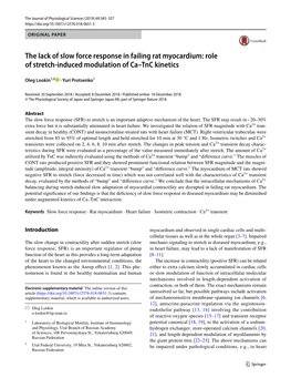 The Lack of Slow Force Response in Failing Rat Myocardium: Role of Stretch‑Induced Modulation of Ca–Tnc Kinetics