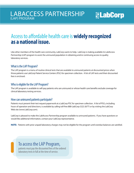 Labaccess Partnership (Lap) Program