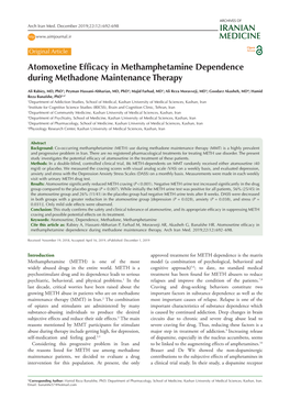 Atomoxetine Efficacy in Methamphetamine Dependence During Methadone Maintenance Therapy