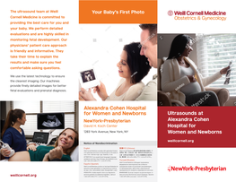 Alexandra Cohen Hospital for Women and Newborns Ultrasounds at Newyork-Presbyterian Alexandra Cohen David H