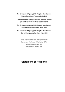 Statement of Reasons