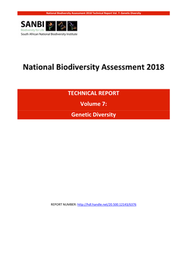 National Biodiversity Assessment 2018 Technical Report Vol