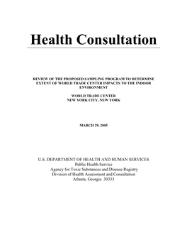 Review of the Proposed Sampling Program to Determine Extent of World Trade Center Impacts to the Indoor Environment