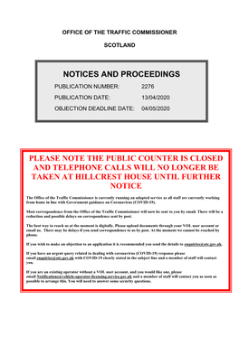 Notices and Proceedings for Scotland