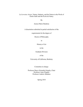 Nature, Industry, and the Nation in the Work of Émile Gallé and the École De Nancy