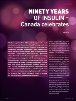 NINETY YEARS of Insulin – Canada Celebrates