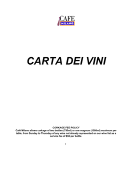 Carta Dei Vini