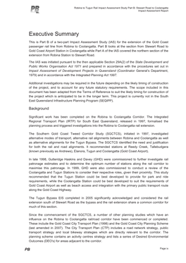 Robina to Tugun Rail Impact Assessment Study Part B: Stewart Road to Coolangatta Impact Assessment Report