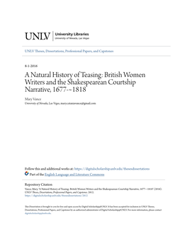A Natural History of Teasing: British