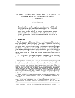 Why Do American and European Attitudes Toward International Law Differ?1