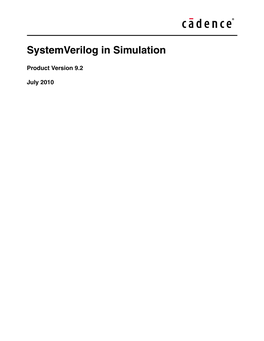 Systemverilog in Simulation