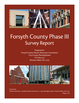 Forsyth County Phase III Survey Report
