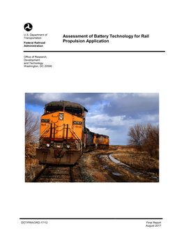 Assessment of Battery Technology for Rail Propulsion Application DTFR53-14-C-00008 6