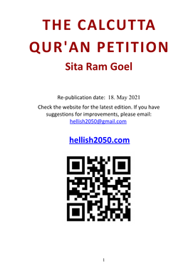 THE CALCUTTA QUR'an PETITION Sita Ram Goel