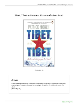 Read Ebook « Tibet, Tibet: a Personal History of a Lost Land