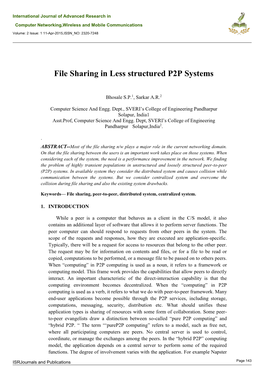 File Sharing in Less Structured P2P Systems