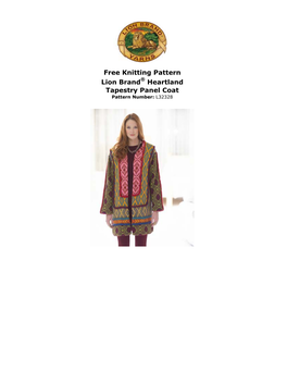 Free Knitting Pattern: Heartland Tapestry Panel Coat