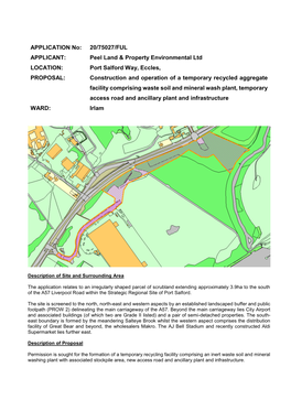 Peel Land & Property Environmental Ltd LOCATION: Port Salford Way