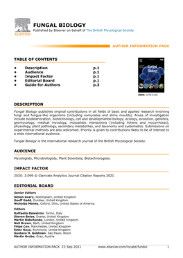 FUNGAL BIOLOGY Published by Elsevier on Behalf of the British Mycological Society