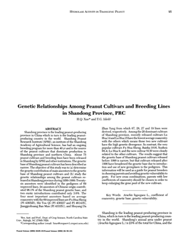 Genetic Relationships Among Peanut Cultivars and Breeding Lines in Shandong Province, PRC H.Q