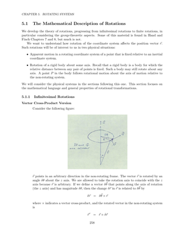 5.1 the Mathematical Description of Rotations