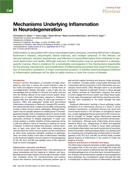 Mechanisms of Inflammation