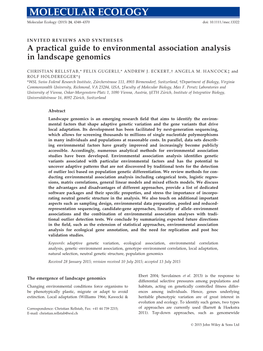 A Practical Guide to Environmental Association Analysis in Landscape Genomics