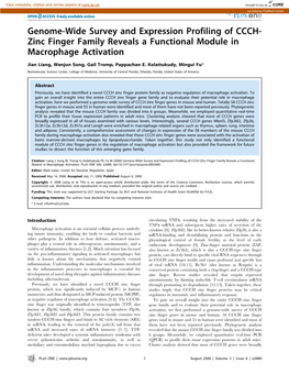 Genome-Wide Survey and Expression Profiling of CCCH- Zinc Finger Family Reveals a Functional Module in Macrophage Activation