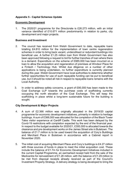 Capital Schemes Update Economic Development 1. the 2020/21