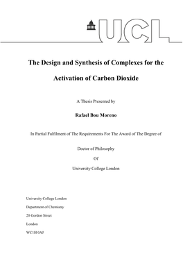 The Design and Synthesis of Complexes for the Activation of Carbon Dioxide