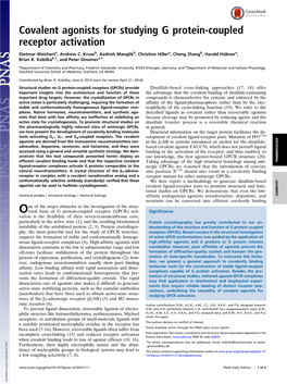 Covalent Agonists for Studying G Protein-Coupled Receptor Activation