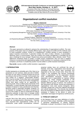 Organizational Conflict Resolution