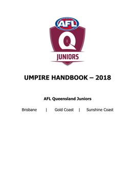 Umpire Handbook – 2018
