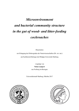 Microenvironment and Bacterial Community Structure in the Gut of Wood- and Litter-Feeding Cockroaches